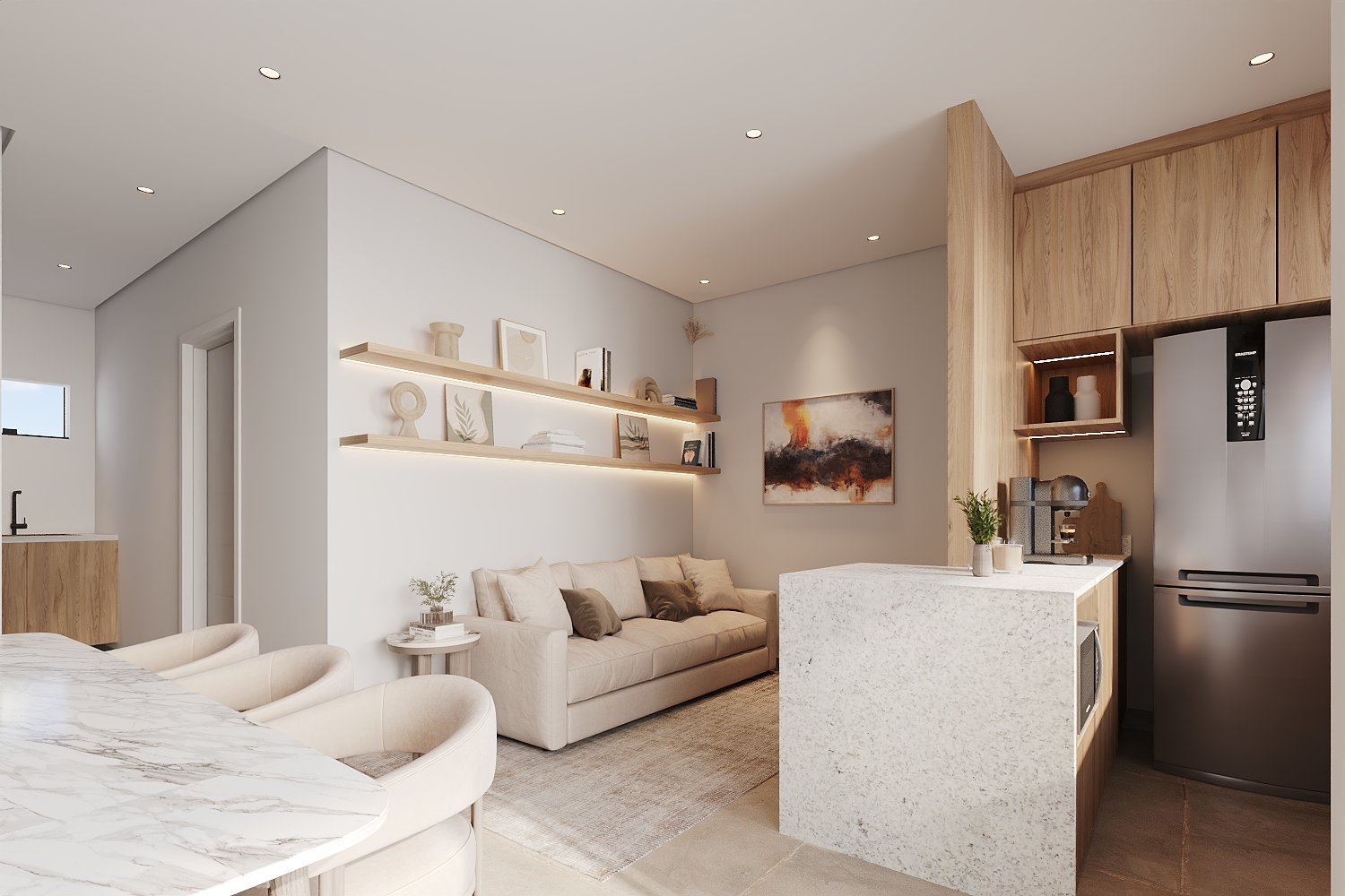 Sala de estar do apartamento